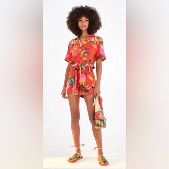 COPY - Farm Rio Red Macaw romper XS - Picture 7 of 7
